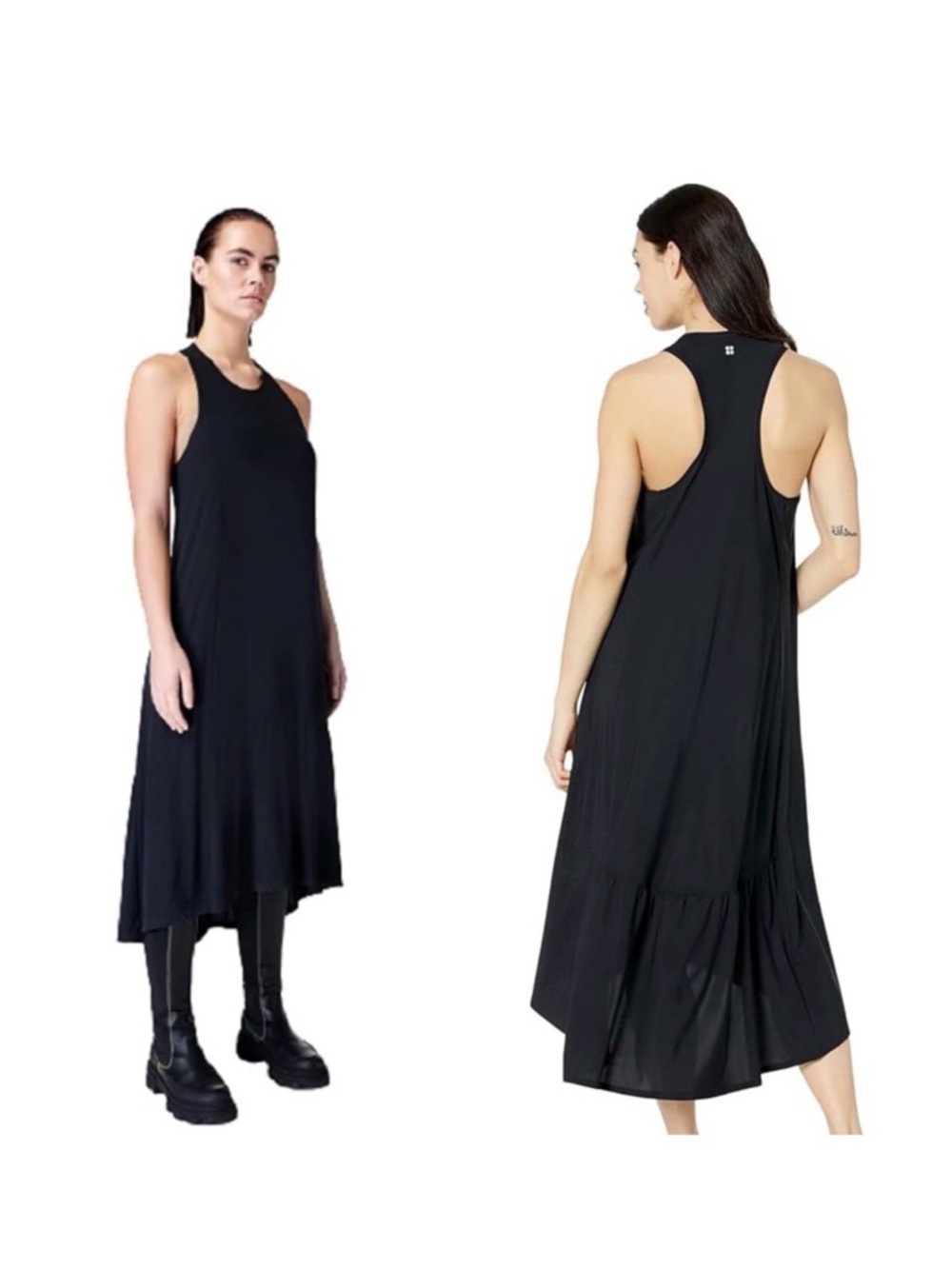 Sweaty Betty Black Racerback Midi Dress